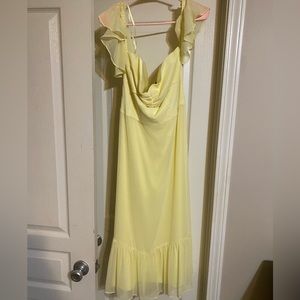 Gianni bini pastel yellow midi dress